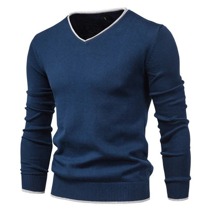 Stylish V Neck Fitted Mens Sweater