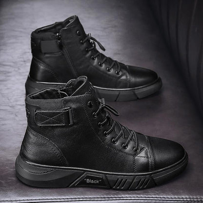 Tall Leather Men's Ankle Boots
