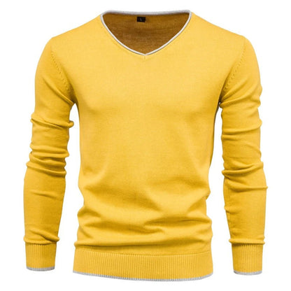 Stylish V Neck Fitted Mens Sweater