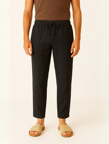 Classic Light Brown Linen Mens Pants