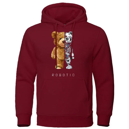 Cute Bear Graphic Hooded Sweatshirt
