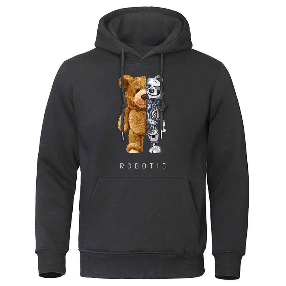 Cute Bear Graphic Hooded Sweatshirt