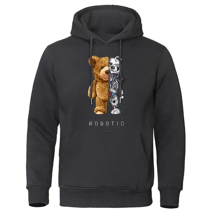 Cute Bear Graphic Hooded Sweatshirt