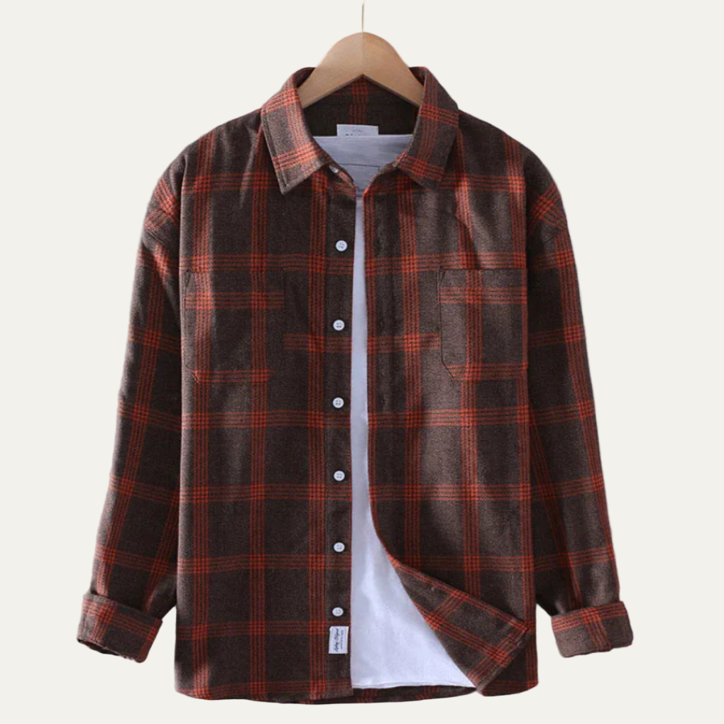 Casual Plaid Flannel Button Down Shirt - OutfitLondon