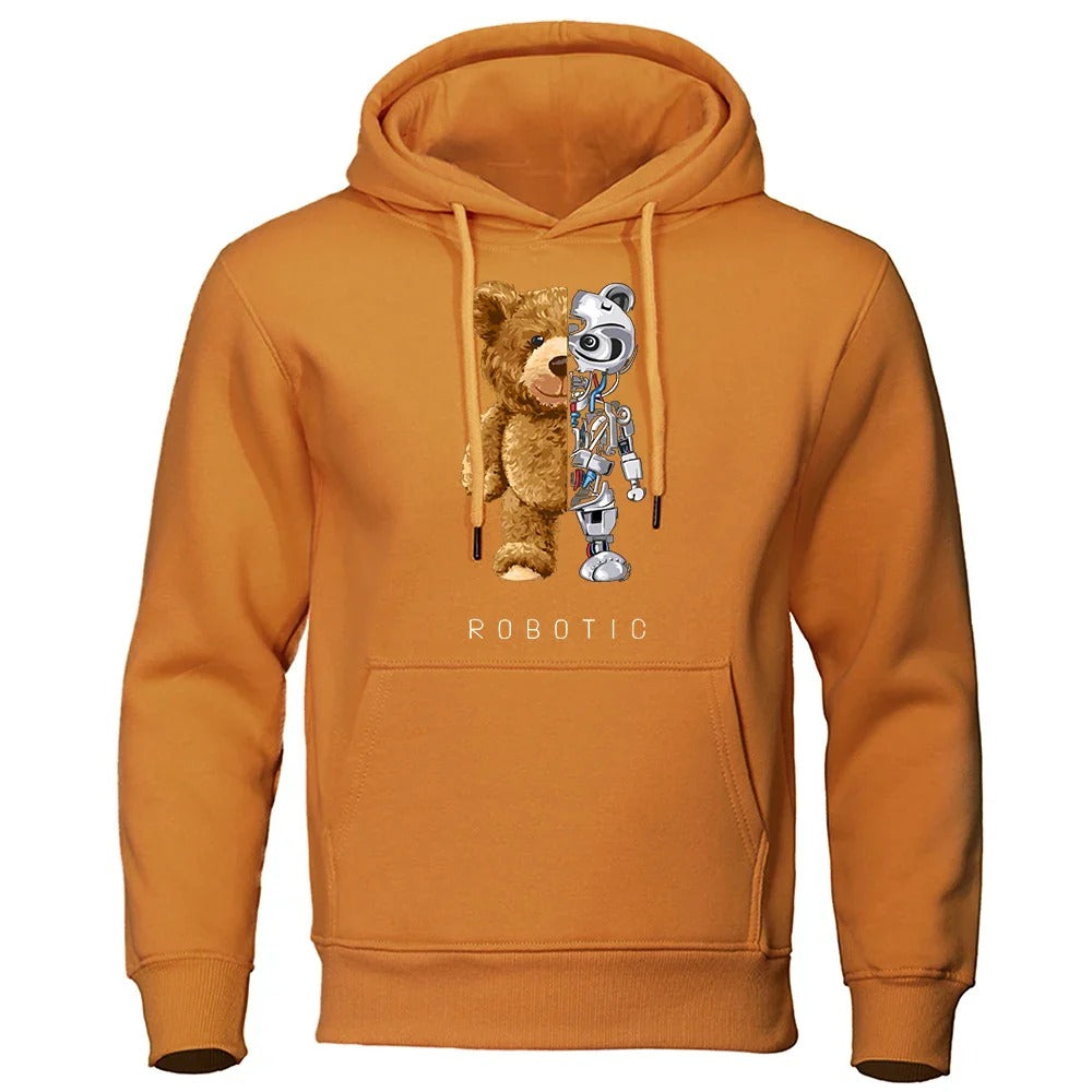 Cute Bear Graphic Hooded Sweatshirt