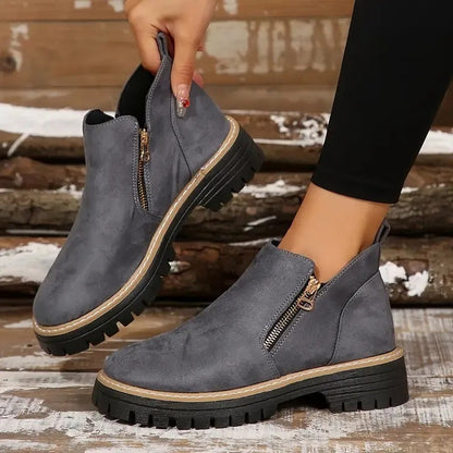 Women's Brown Buckle Ankle Boots