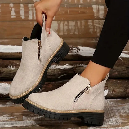 Women's Brown Buckle Ankle Boots