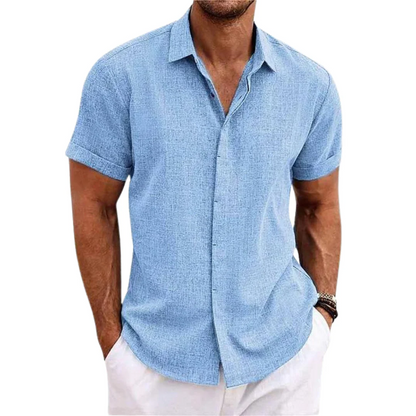 Relaxed Fit Pastel Short Sleeve Mens Shirt