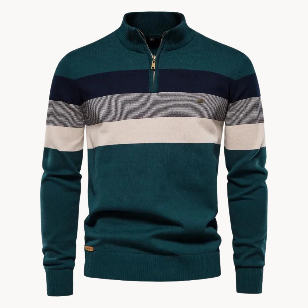 Men's Classic Crew Neck Stripe Sweater