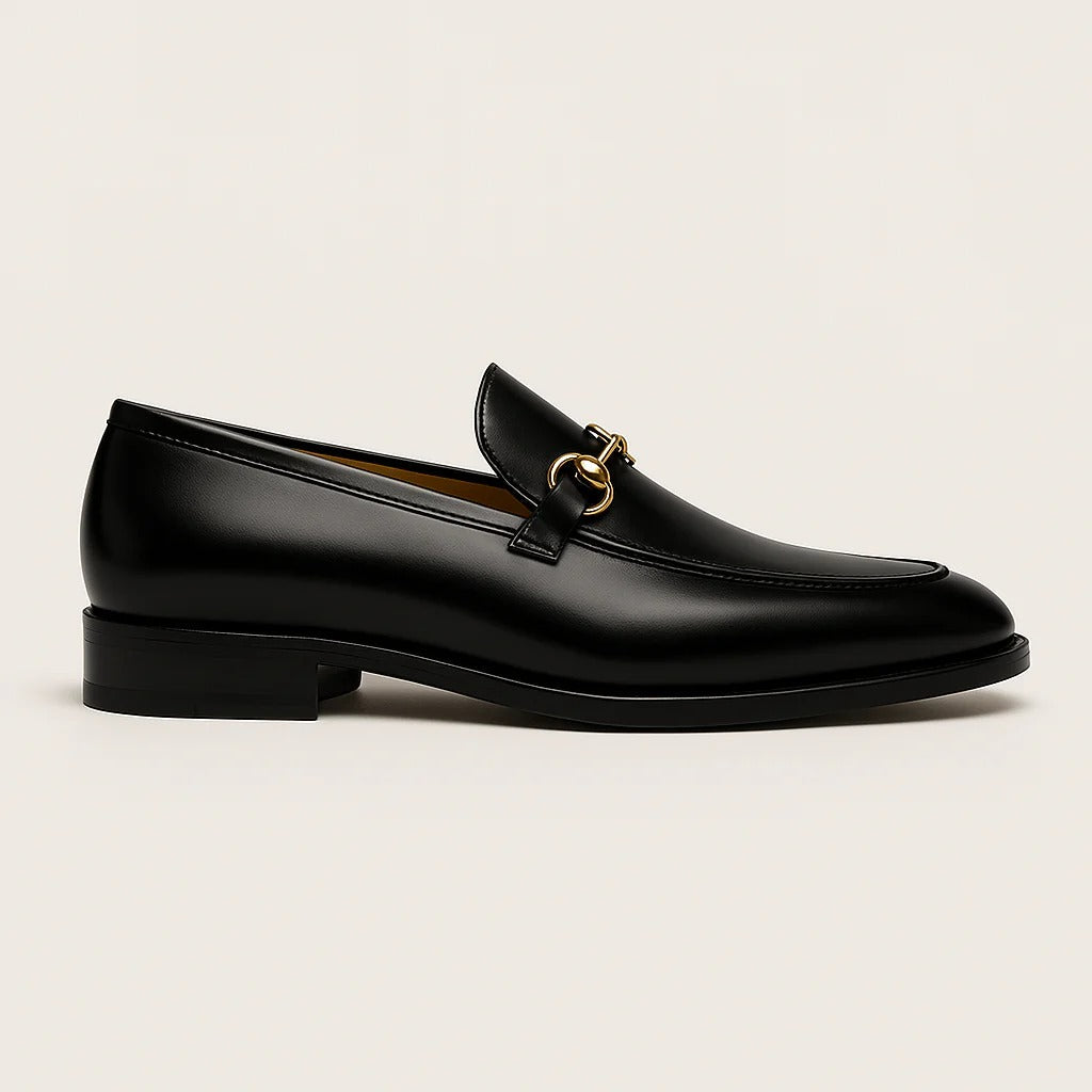 Classic Men's Black Leather Tassel Loafers