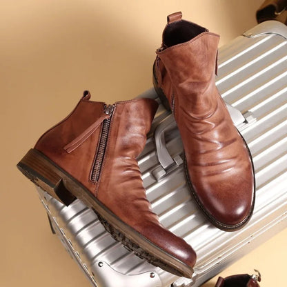 Premium Men's Leather Ankle Boots