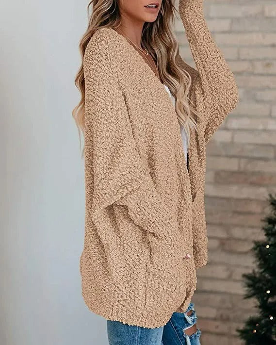 Women's Simple Cozy Open Cardigan Sweater - OutfitLondon