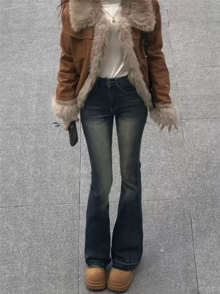 Soft Faux Fur Trim Corduroy Coat - OutfitLondon
