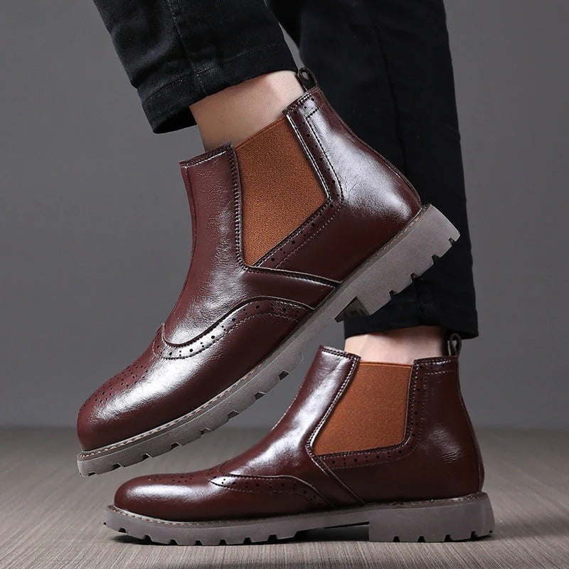 Classic Black Leather Chelsea Boots for Men - OutfitLondon