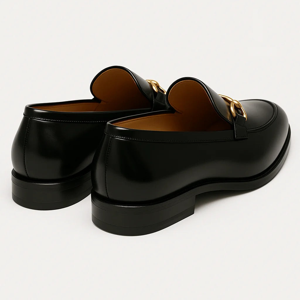 Classic Men's Black Leather Tassel Loafers