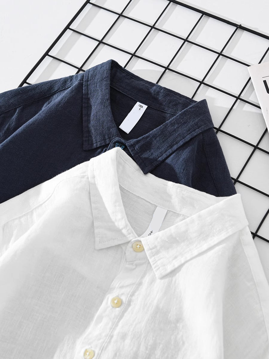 Men's Relaxed Fit Long Sleeve Cotton Shirt