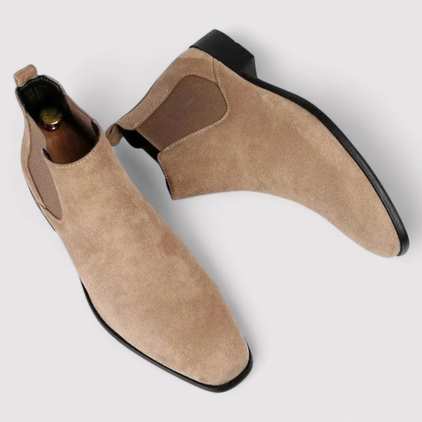Comfortable Brown Suede Chelsea Ankle Boots - OutfitLondon