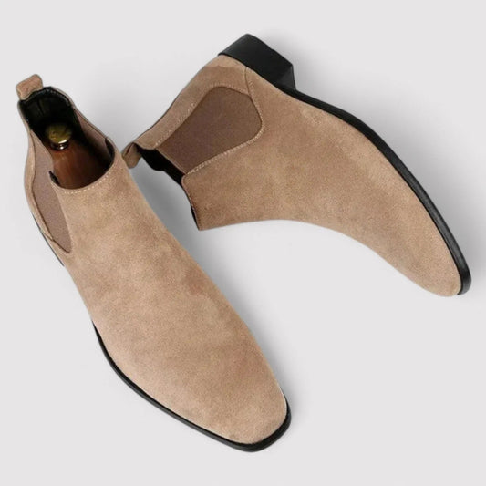 Comfortable Brown Suede Chelsea Ankle Boots - OutfitLondon
