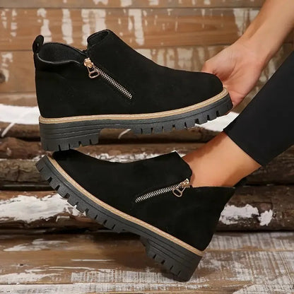 Women's Brown Buckle Ankle Boots