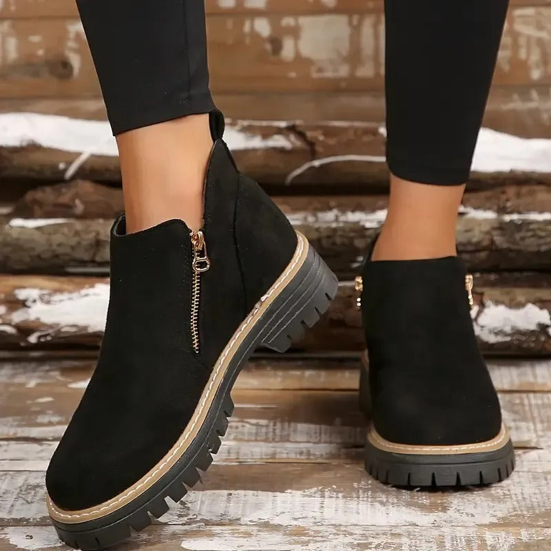 Women's Brown Buckle Ankle Boots