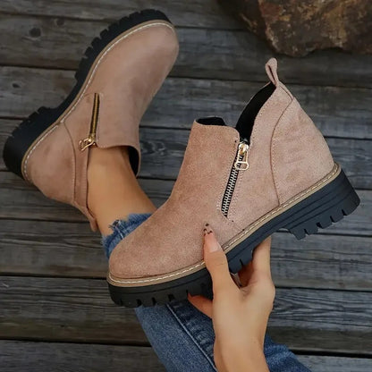 Women's Brown Buckle Ankle Boots