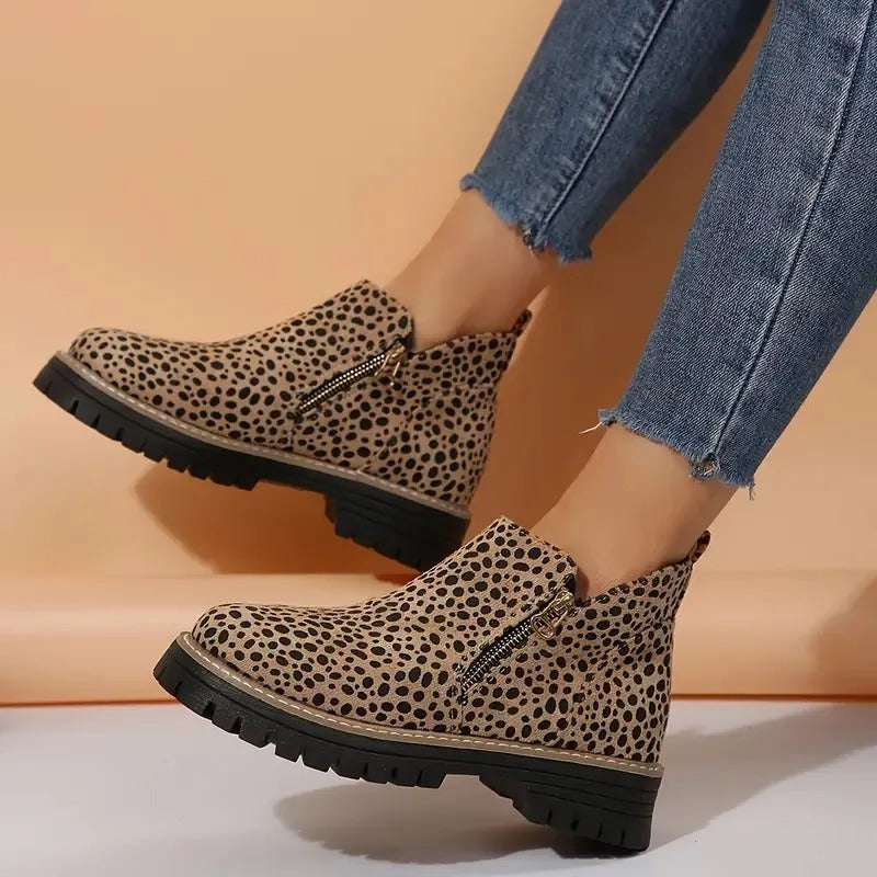 Women's Brown Buckle Ankle Boots
