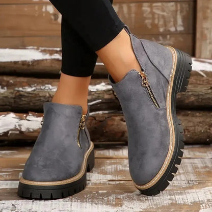 Women's Brown Buckle Ankle Boots