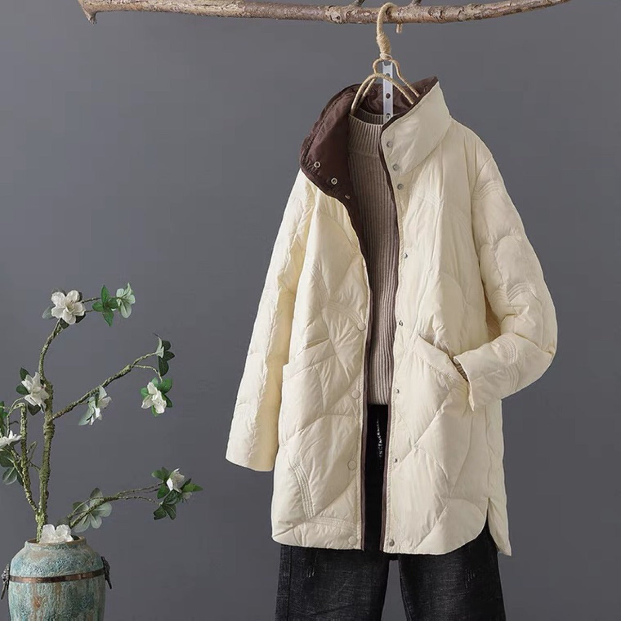Warm Oversized Down Fill Jacket - OutfitLondon