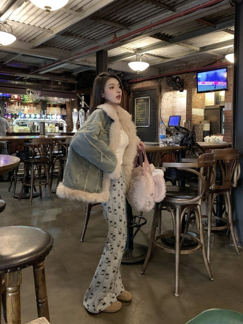 Women's Cozy Blue Down Filled Puffer Coat