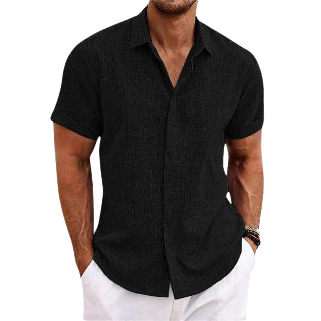 Relaxed Fit Pastel Short Sleeve Mens Shirt