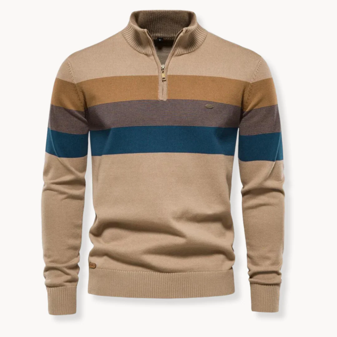 Classic Patterned Crew Neck Sweater Men