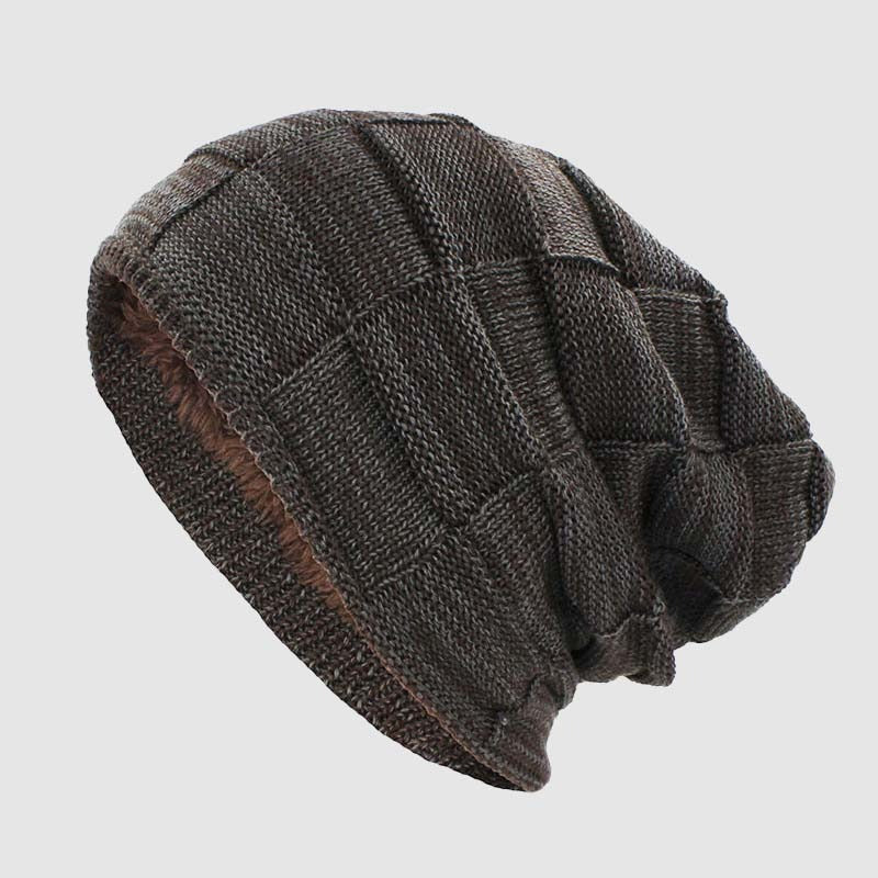OutfitLondon Men's Slouch Beanie Soft Ribbed Knit Plush Fleece