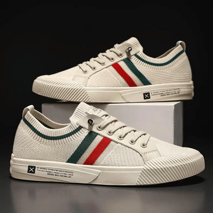 Comfy Lace Up Sports Shoes with Stripes