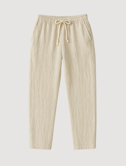 Classic Light Brown Linen Mens Pants