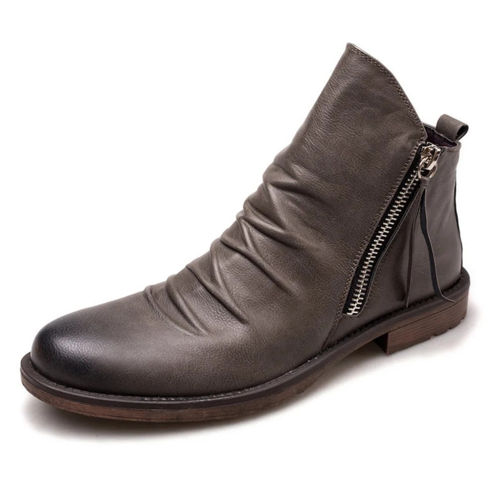 Premium Men's Leather Ankle Boots