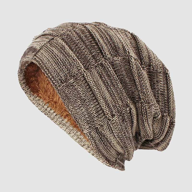 OutfitLondon Men's Slouch Beanie Soft Ribbed Knit Plush Fleece