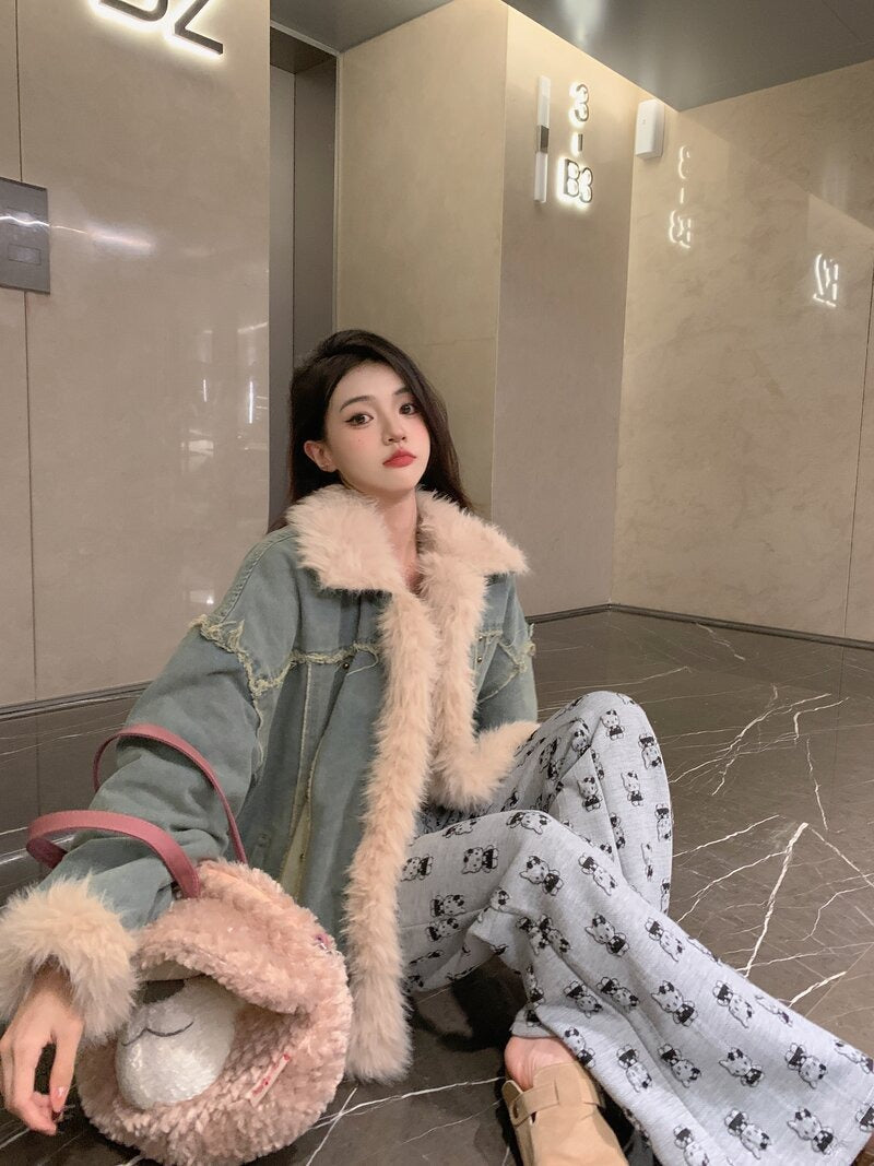 Women's Cozy Blue Down Filled Puffer Coat