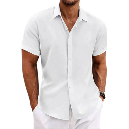 Relaxed Fit Pastel Short Sleeve Mens Shirt