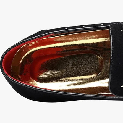 Men's Dark Blue Suede Loafers with Studs