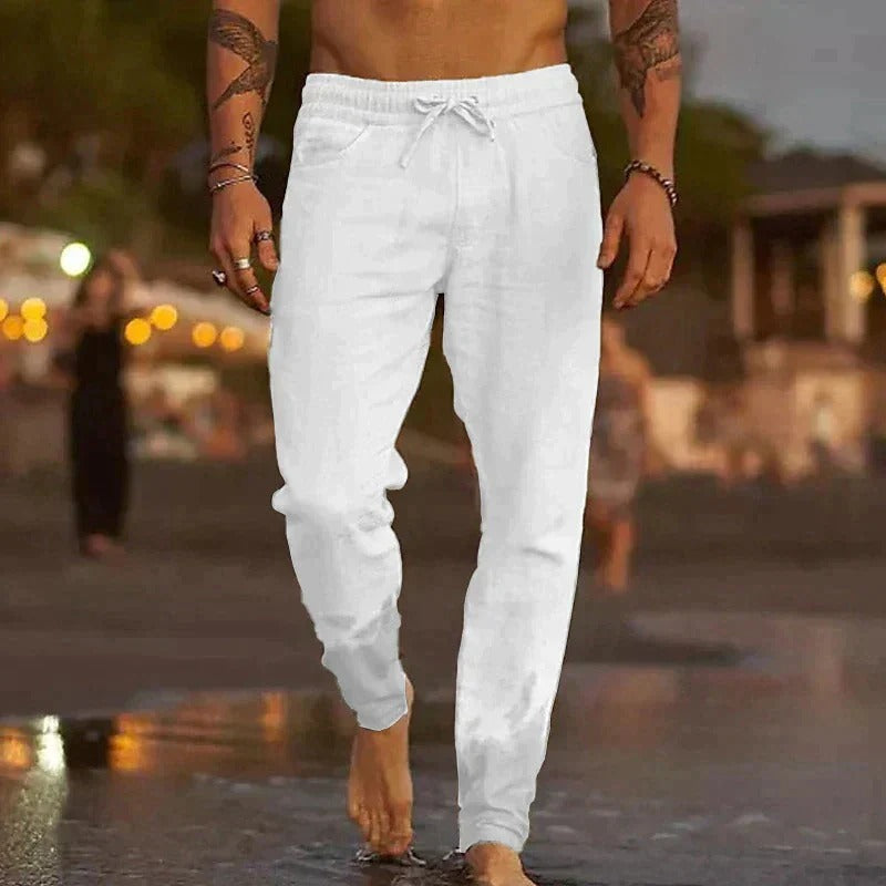 Breathable Linen Pants for Men - Lightweight Summer Joggers