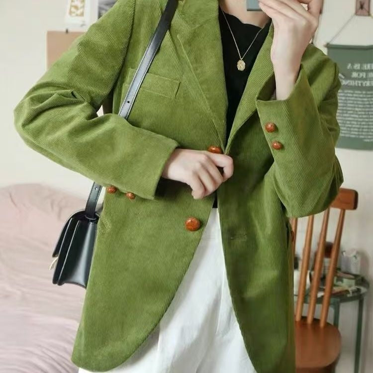 Classic Cotton Peak Lapel Suit Blazer