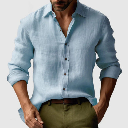 Classic Mens Linen Long Sleeve Shirt
