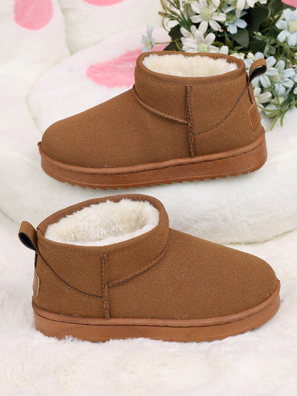 Warm Faux Fur Ankle Boots for Women - Black Mini Boots