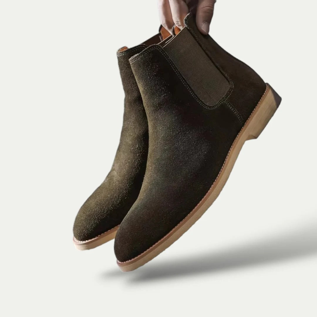 Luxury Suede Chelsea Boots - Real Leather Ankle Boots