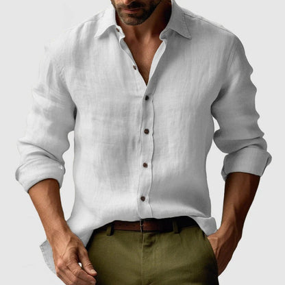 Classic Mens Linen Long Sleeve Shirt