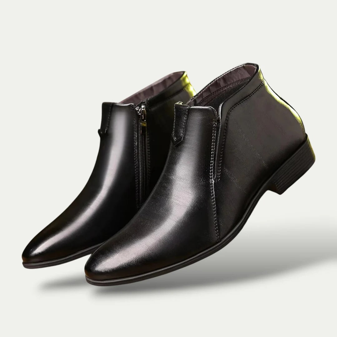 Classic Men's Leather Ankle Boots - Formal Dress Shoes