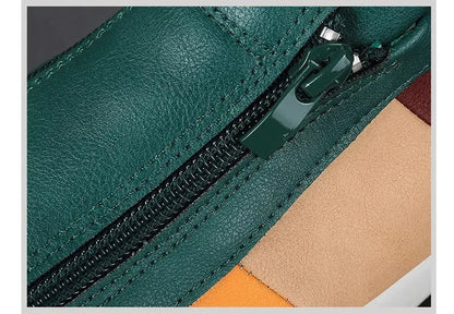 Rome Men's Genuine Leather Zip Sneakers