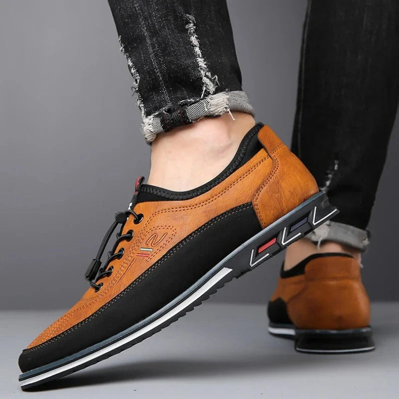 Relaxed Fit Men's Work Shoes with Stretch Laces