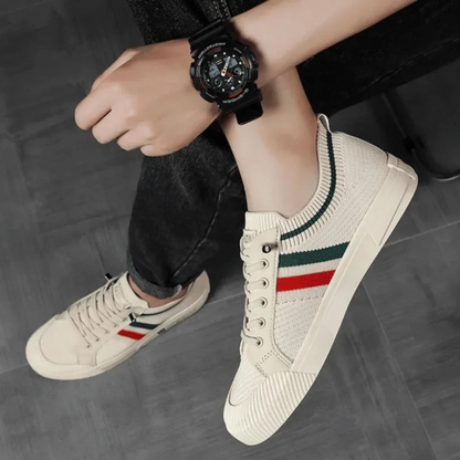 Comfy Lace Up Sports Shoes with Stripes