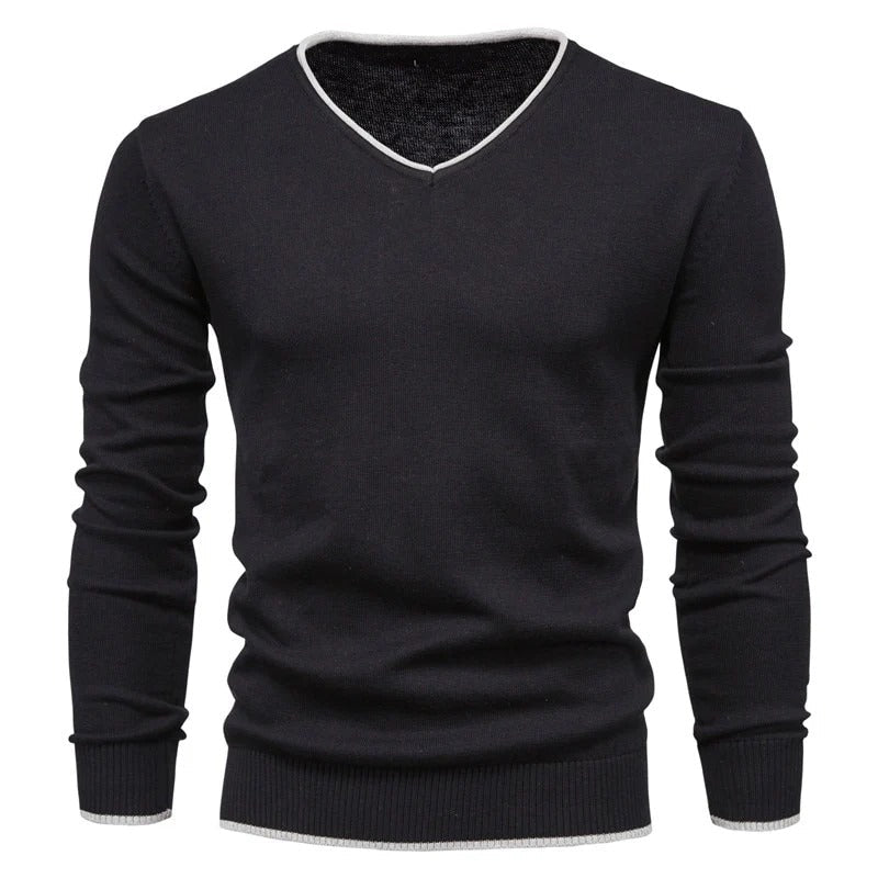 Stylish V Neck Fitted Mens Sweater - OutfitLondon